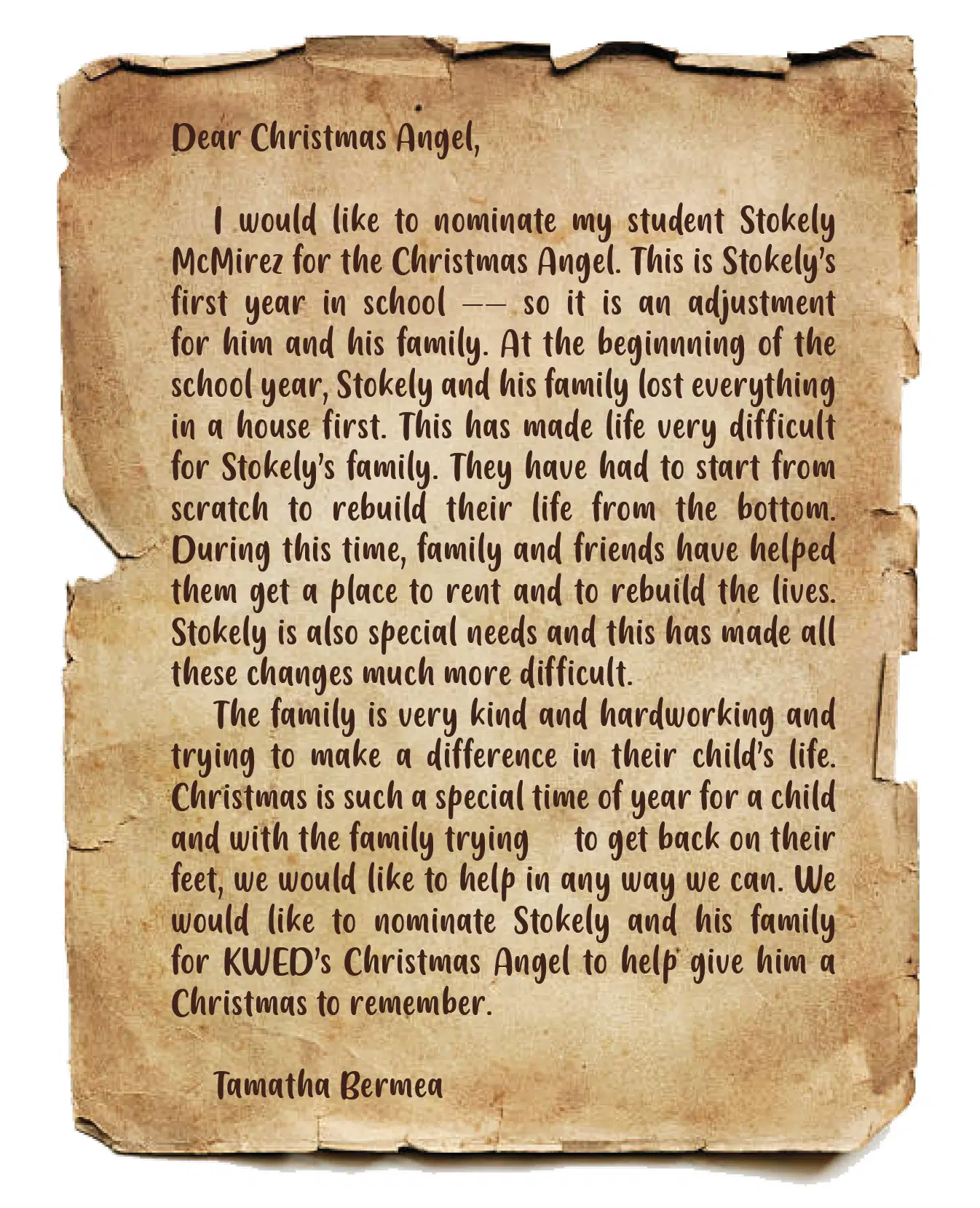 KWED Christmas Angel blesses local family of three