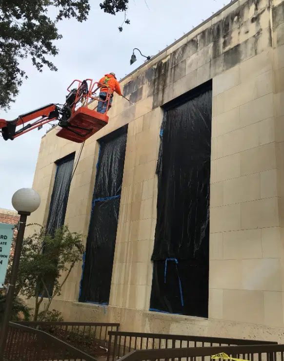 Deep cleaning literally underway at City Hall