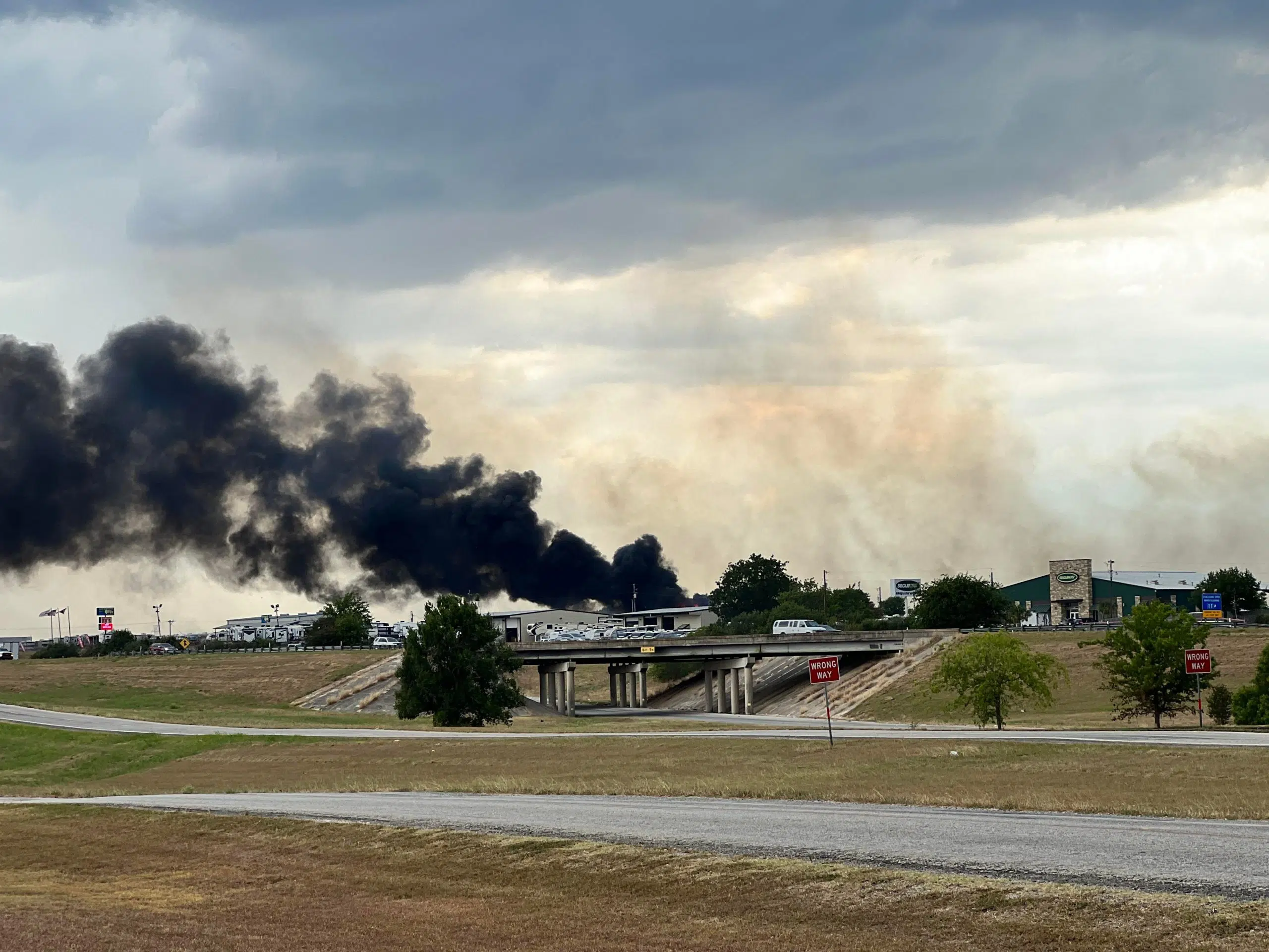 Lightning strikes causes fire on IH-10 West