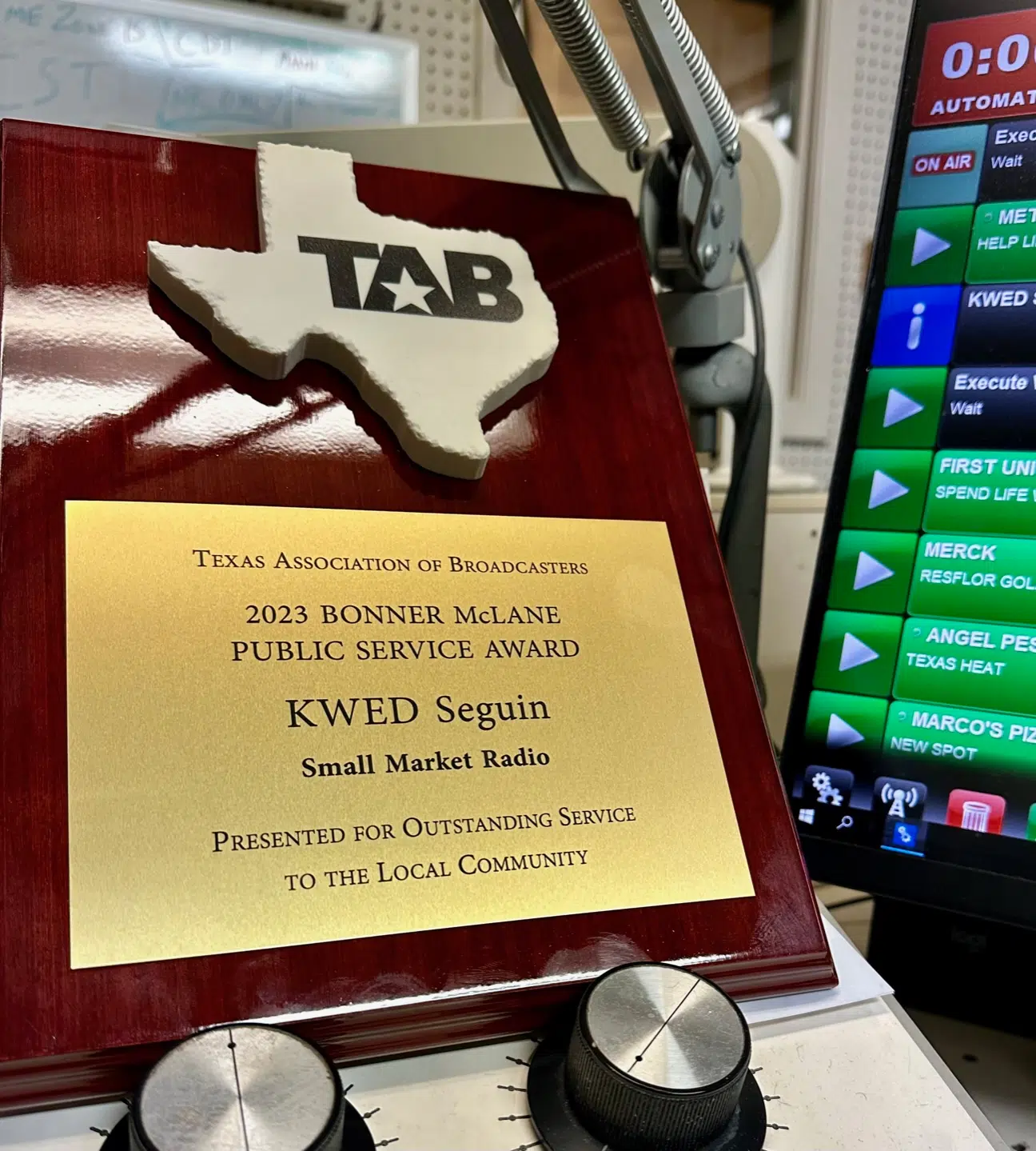 KWED wins prestigious Public Service Award from TAB