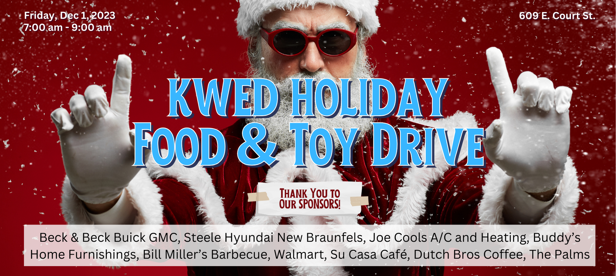 Groups, businesses show their support for KWED's Holiday Food & Toy Drive