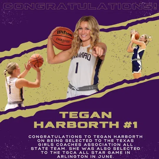 Navarro’s Tegan Harborth Selected To Texas Girls Coaches Basketball All 