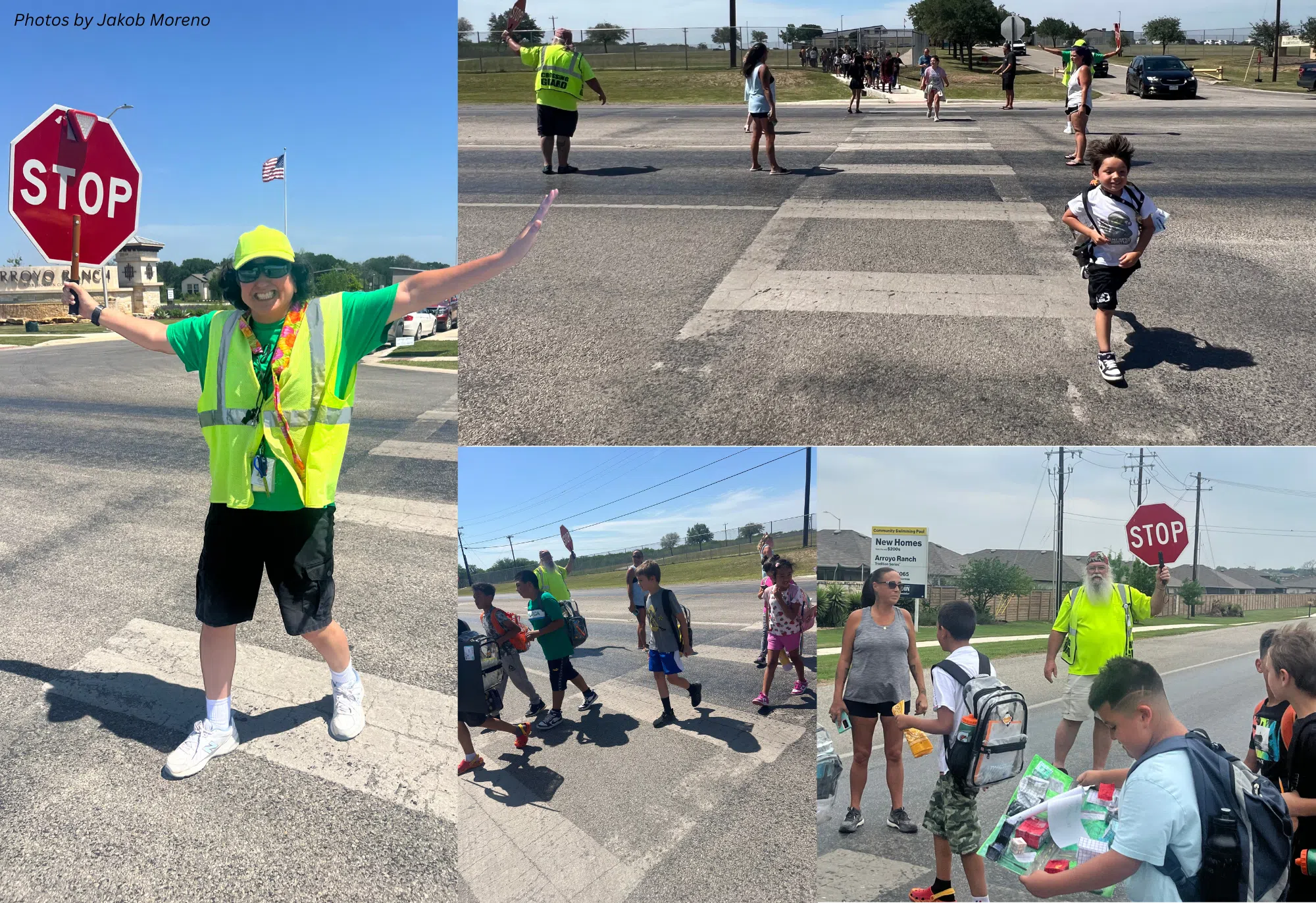 A village at the crosswalk