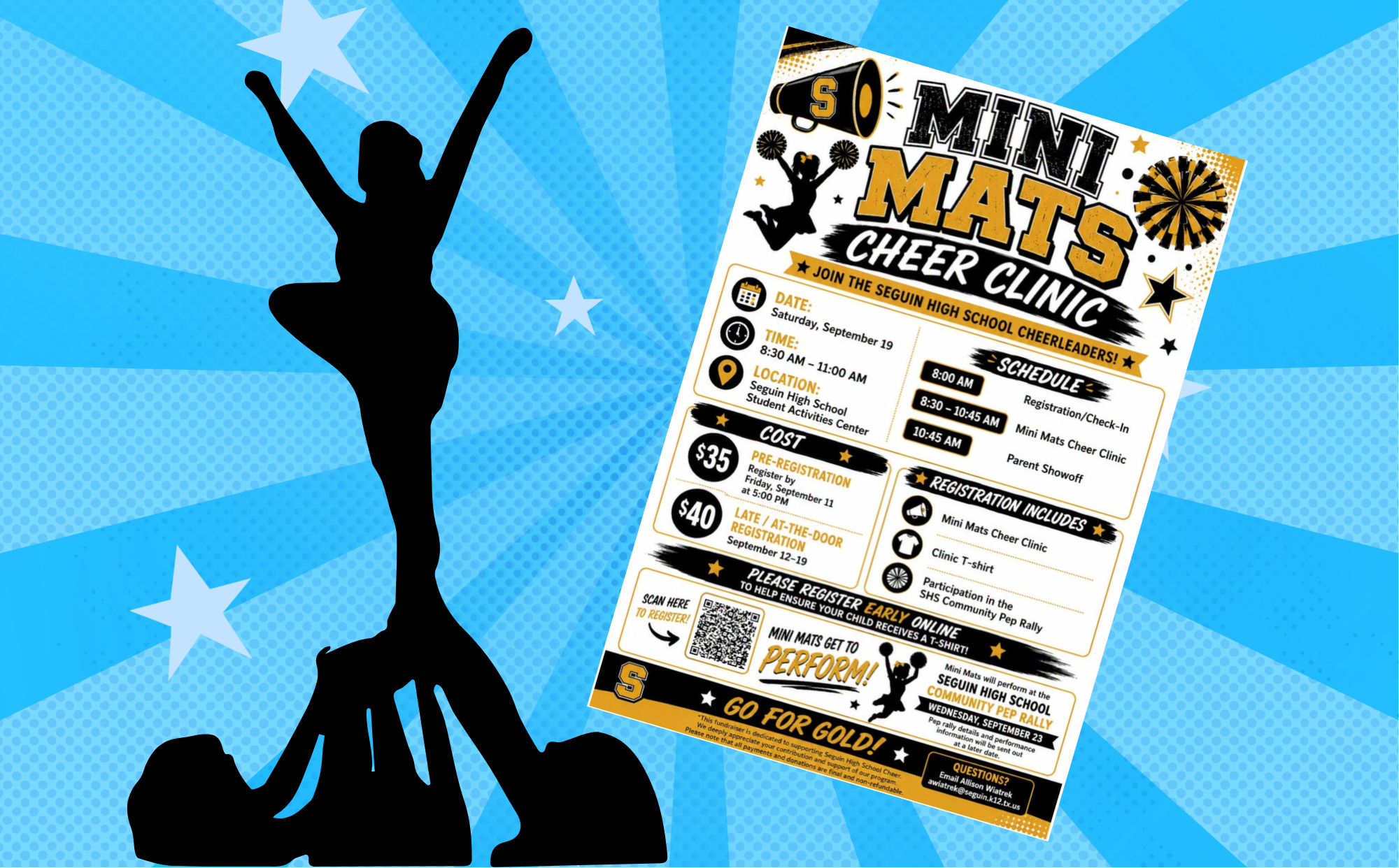 Mini Mats Cheer Clinic Set for Saturday at Seguin High School