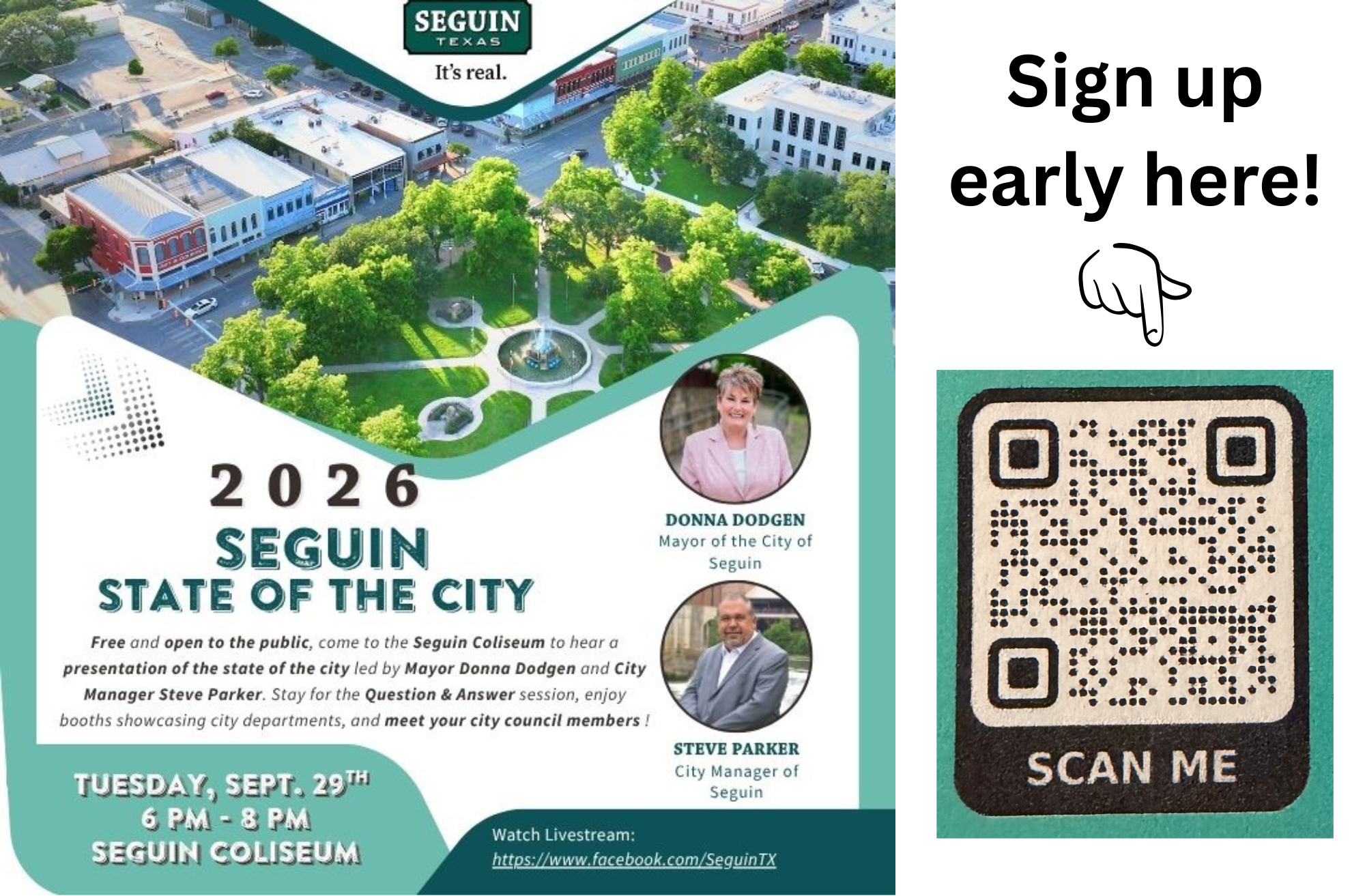 Save the date; Seguin encourages early registration for upcoming State of the City event