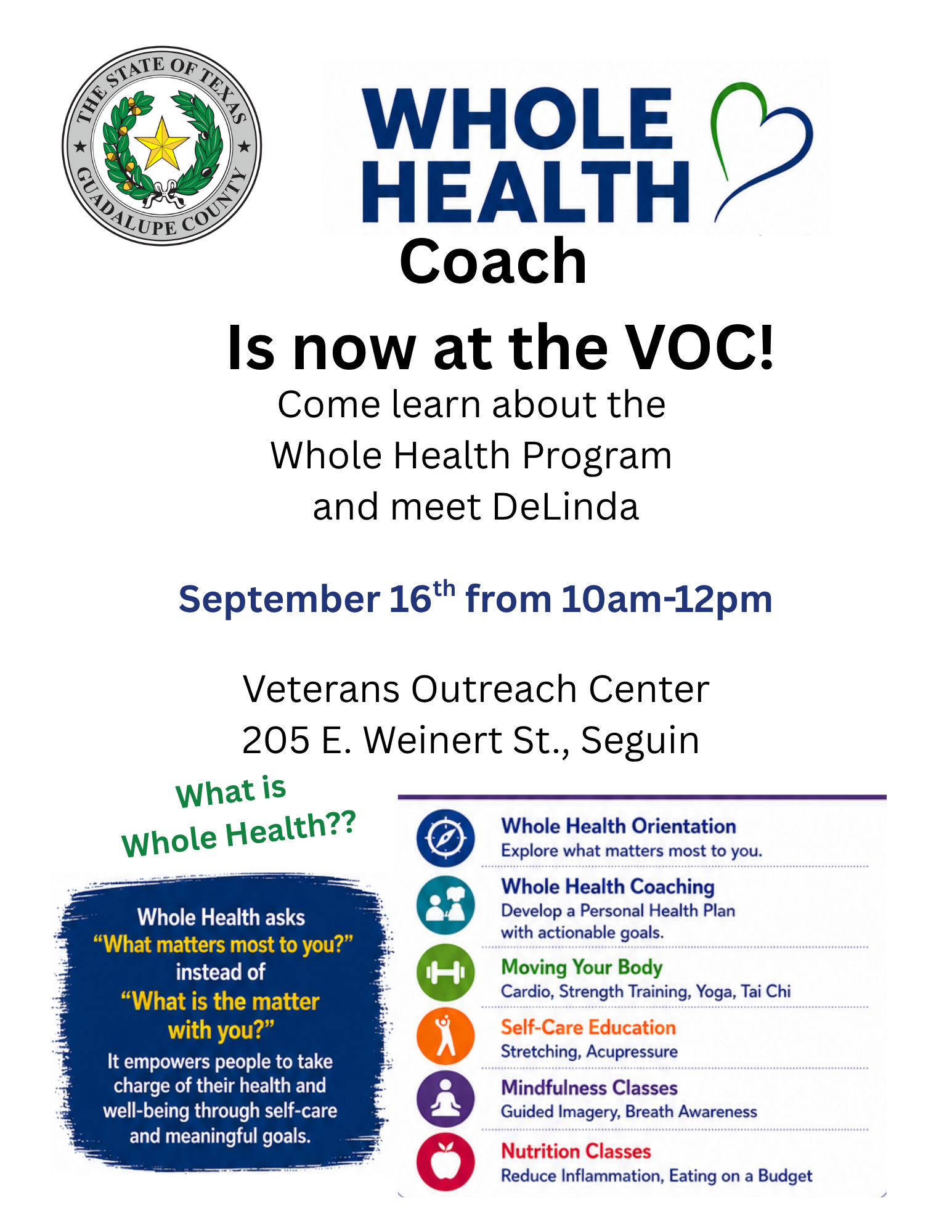 Veteran Services announces new Whole Health Coach to support wellness, self-care