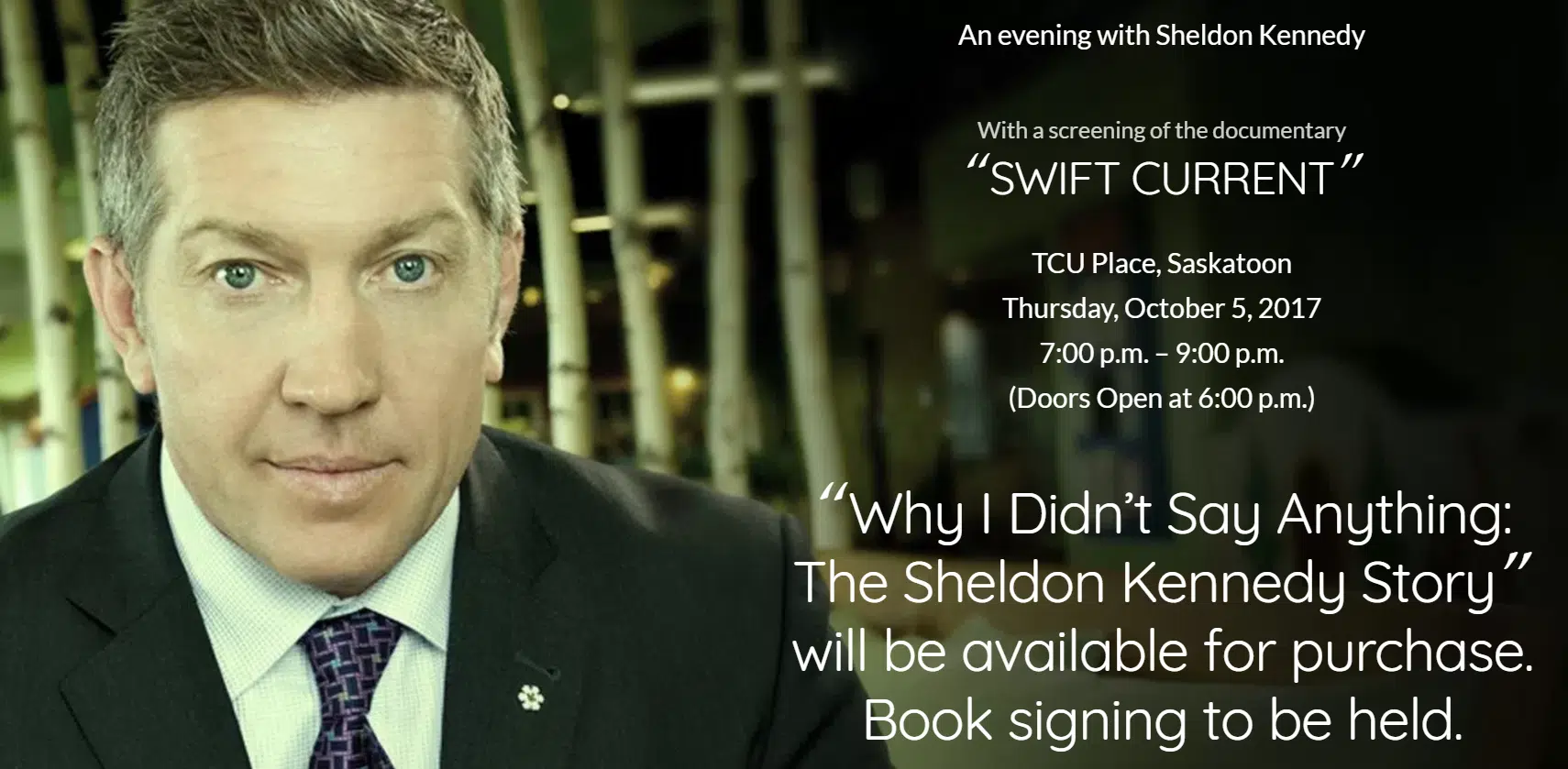 Why I Didn’t Say Anything An Evening With Sheldon Kennedy battlefordsNOW