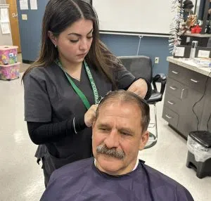 Columbus firefighters lend helping hand to C-4 Cosmetology students