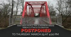 Trail bridge ribbon-cutting postponed