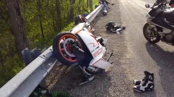 Man flown to hospital after motorcycle crash