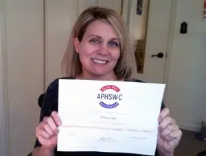 Our Hospice social worker receives certification