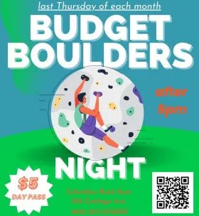 Budget Boulders taking place at Columbus Rock Gym