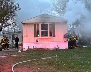 Family is homeless after mobile home fire, pet dies