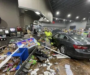 Car crashes into Greensburg gas station