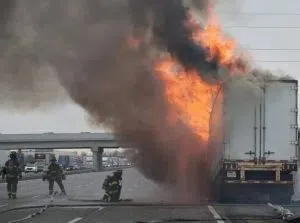 Semi fire shuts down I-65 near Southport