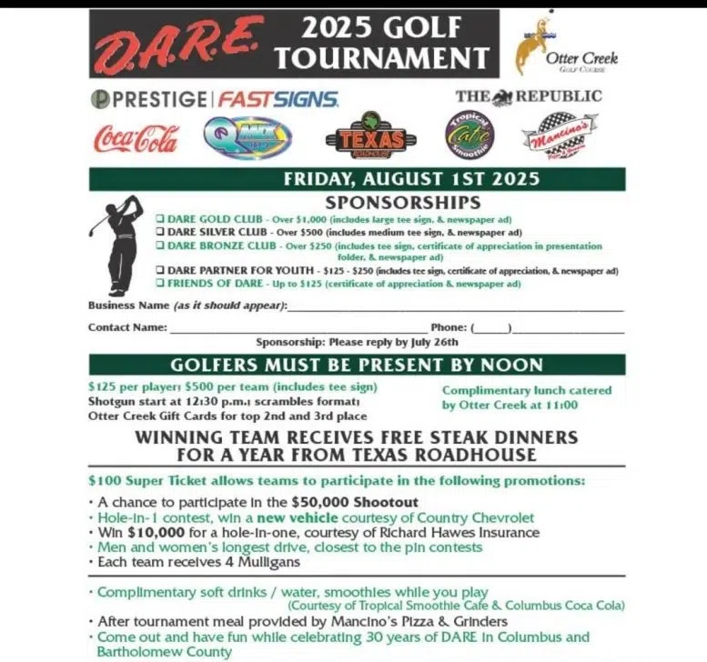 D.A.R.E. Golf Tournament offers winners free steaks for a year