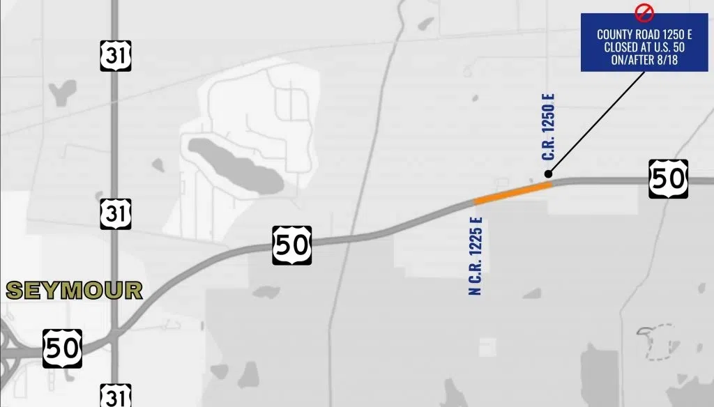 Work on U.S. 50 east of Seymour begins Monday