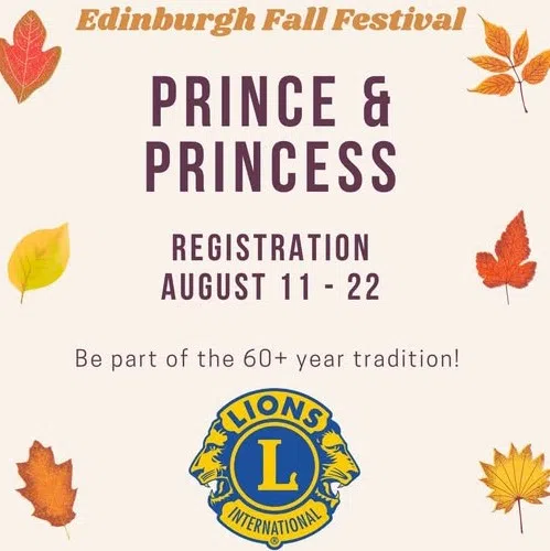Friday is last day to register your child for Edinburgh Fall Festival 'Prince and Princess' contest