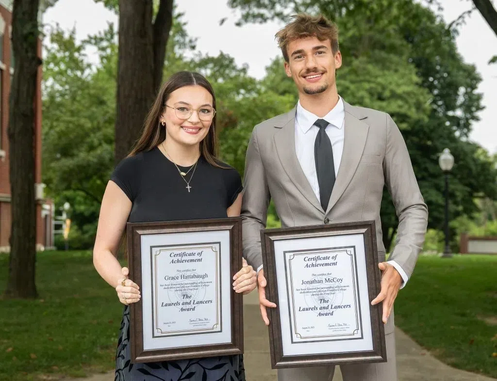 Franklin College awards Whiteland, Hauser grads