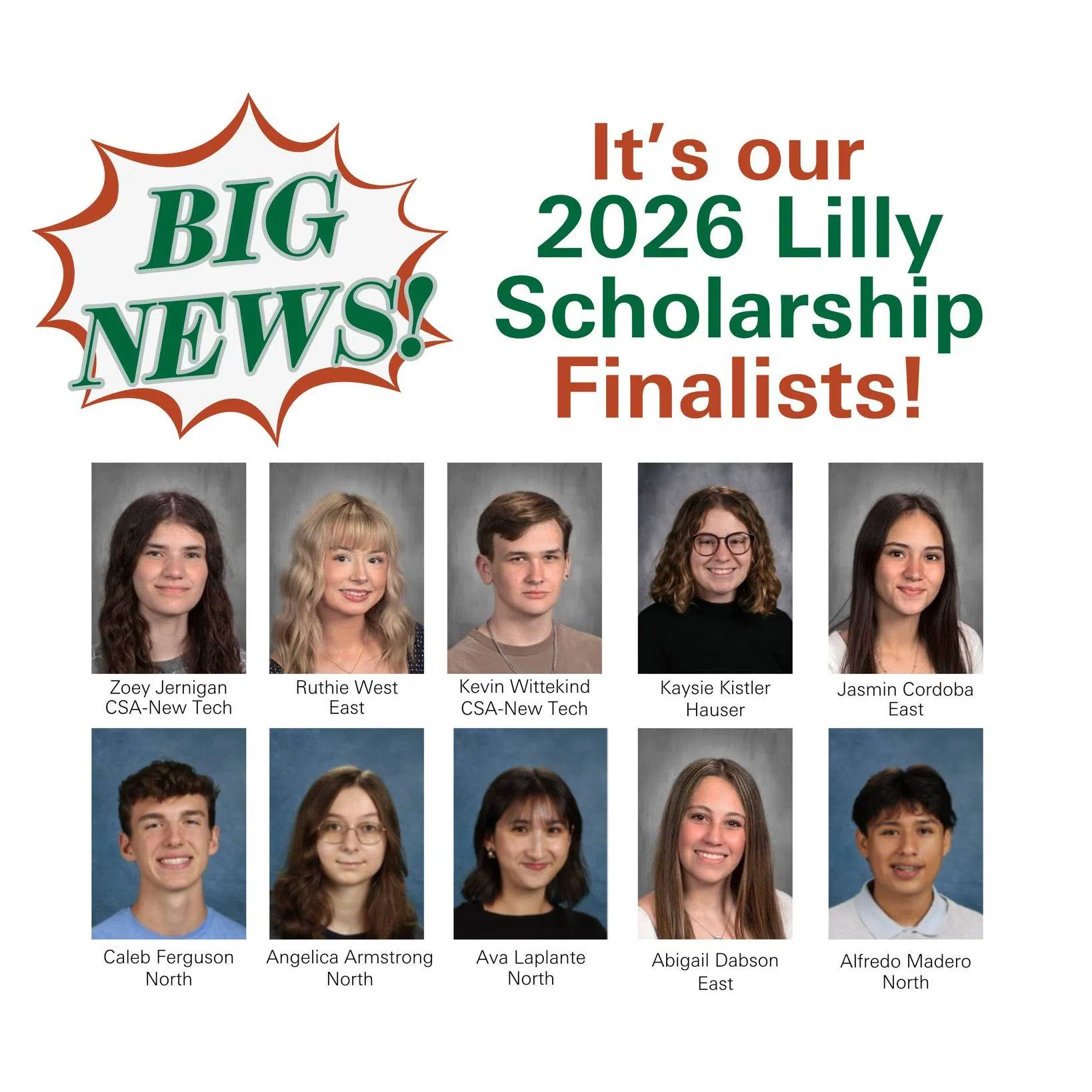 Heritage Fund names finalists from East, North, CSA, Hauser for-tuition scholarship