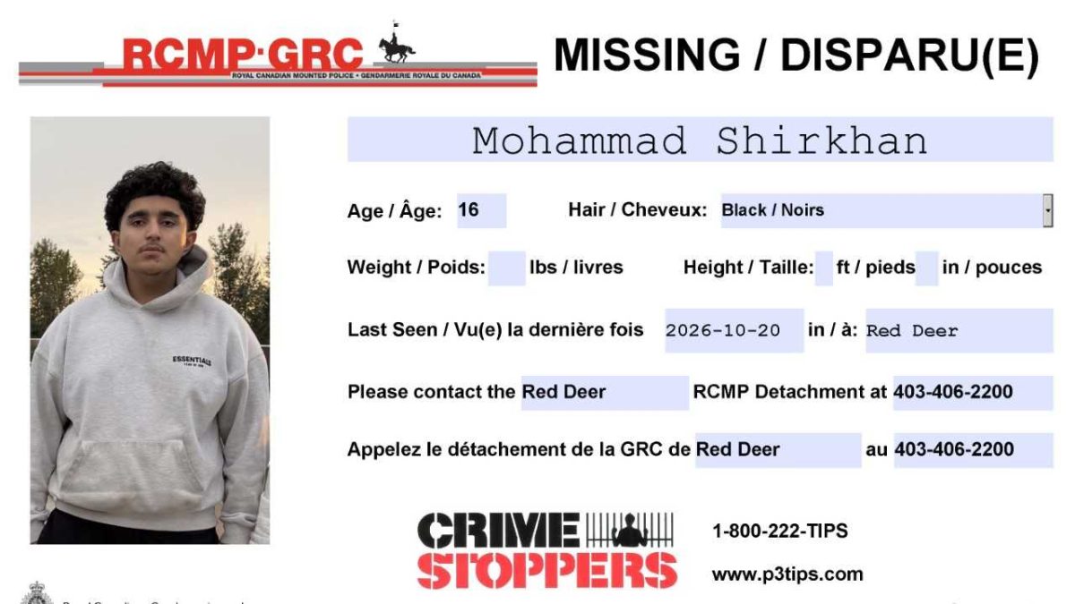 Missing: Mohammad Shirkhan, 16, of Red Deer