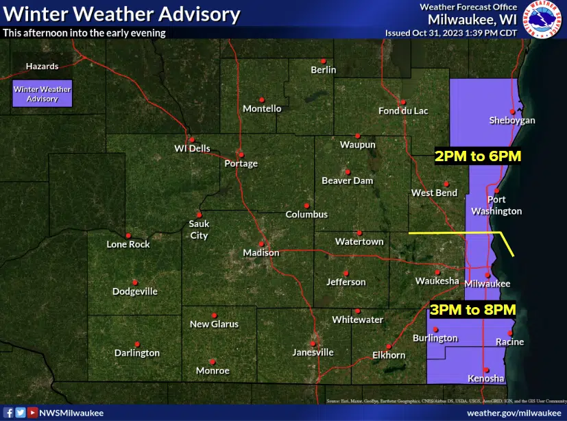 NO TRICK Winter Weather Advisory Issued for 1 3 Inches of Snow