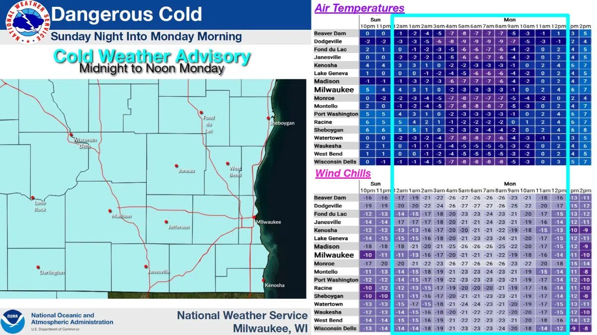 Dangerous Cold to Return Overnight – Advisories In Effect