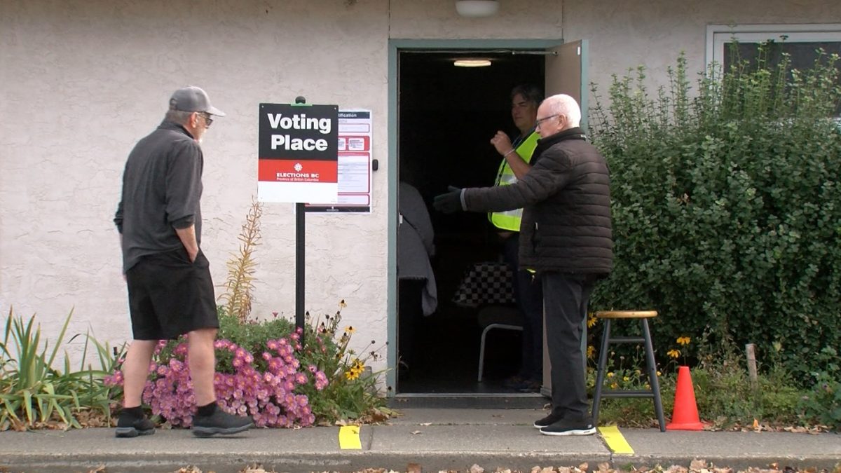 Voters at an advance polling station in Kamloops, BC