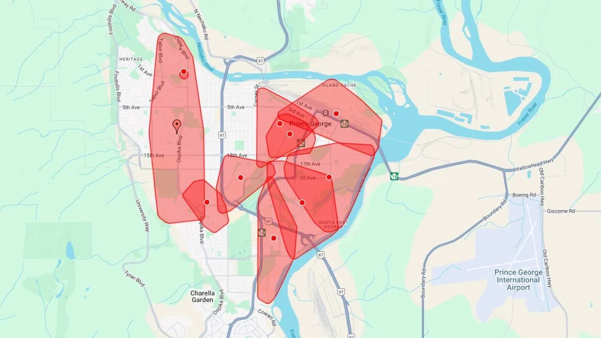 Thousands without power in Prince George as BC Hydro reports substation fault