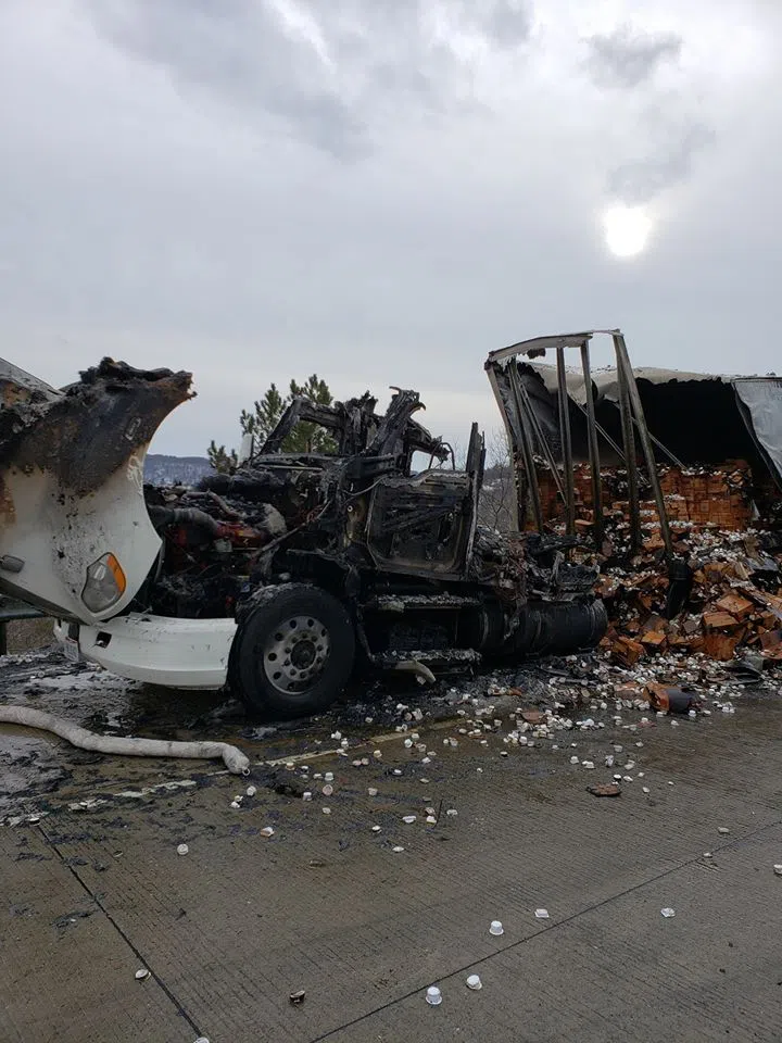Rig Hauling Honey, Jelly Catches Fire on I-80
