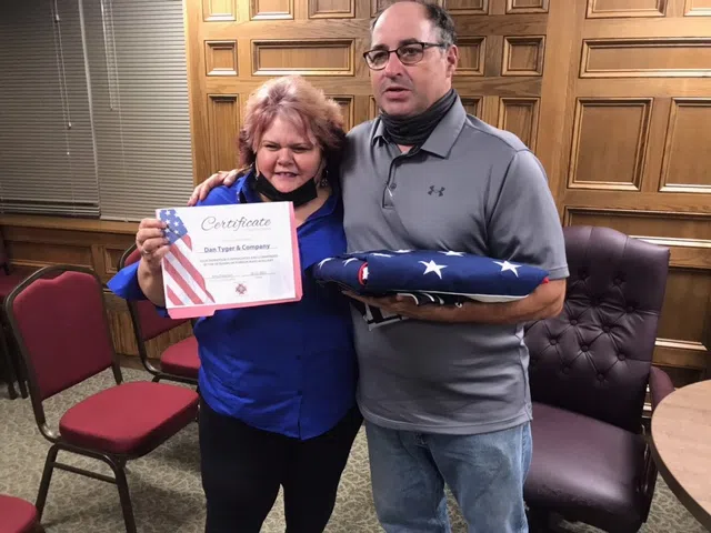 Bradford Works Presented New Flag by VFW