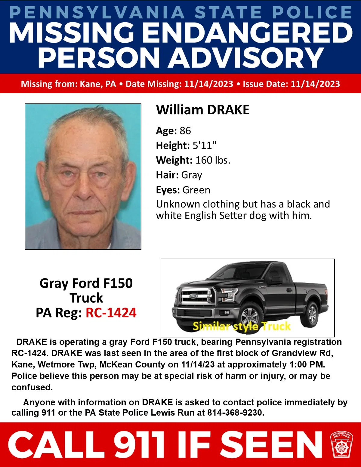 Missing Kane Man Found