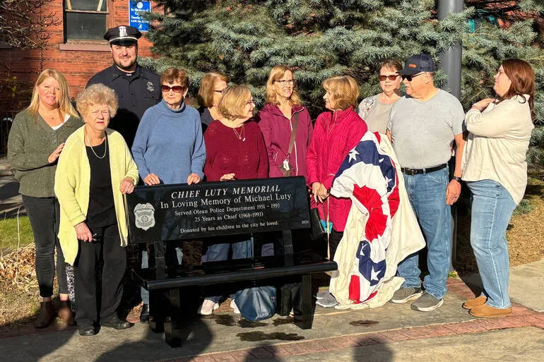 New Bench in Olean Honors Former Police Chief Luty