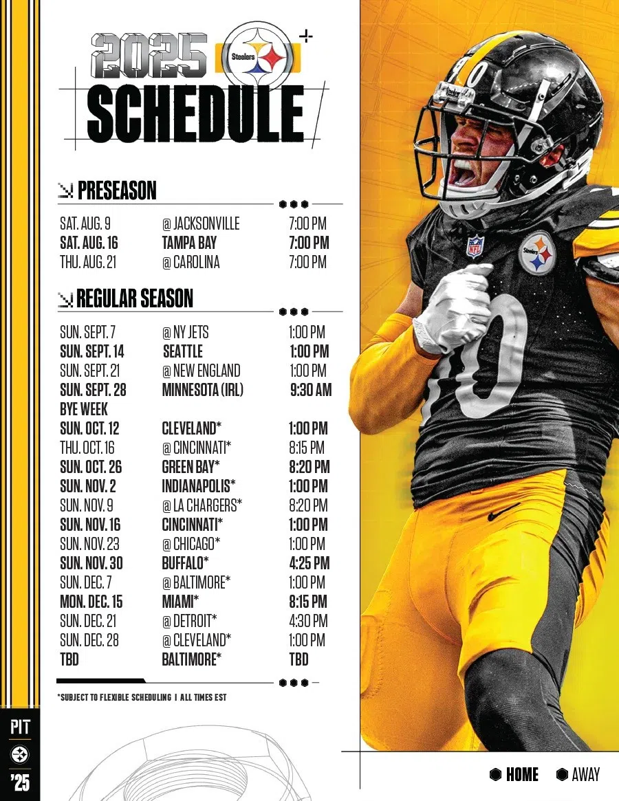 2025 Pittsburgh Steelers Schedule