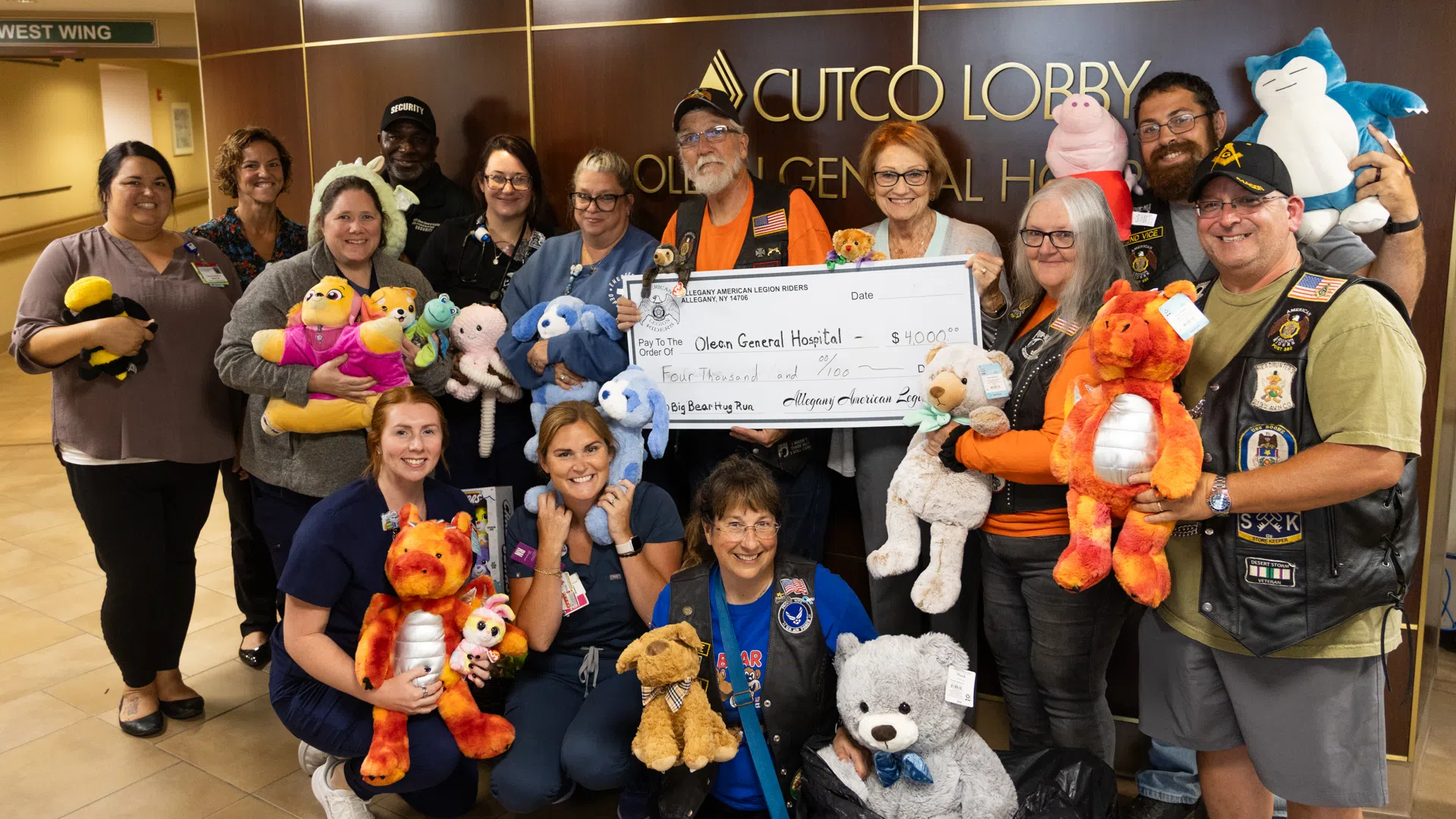 Teddy Bears Gifted to OGH by American Legion Riders