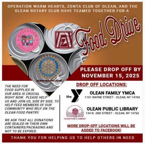 3 Olean Organizations Launch Community Food Drive During SNAP Shutdown