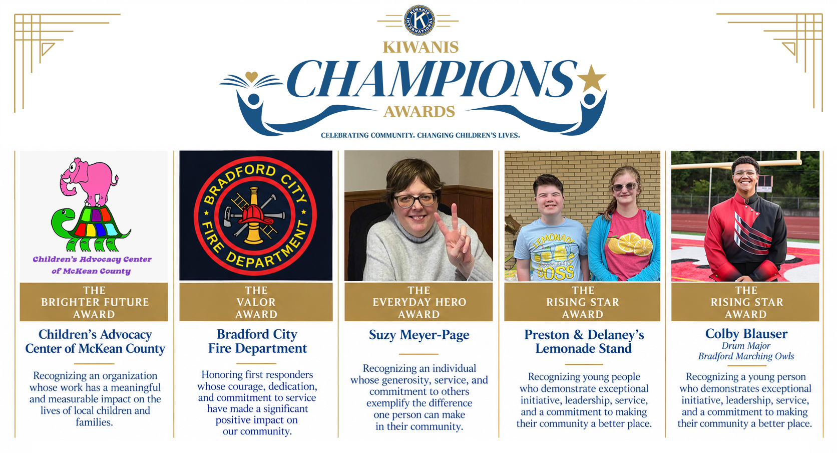 Kiwanis Club of Bradford Announces 2026 Champions Awards Recipients