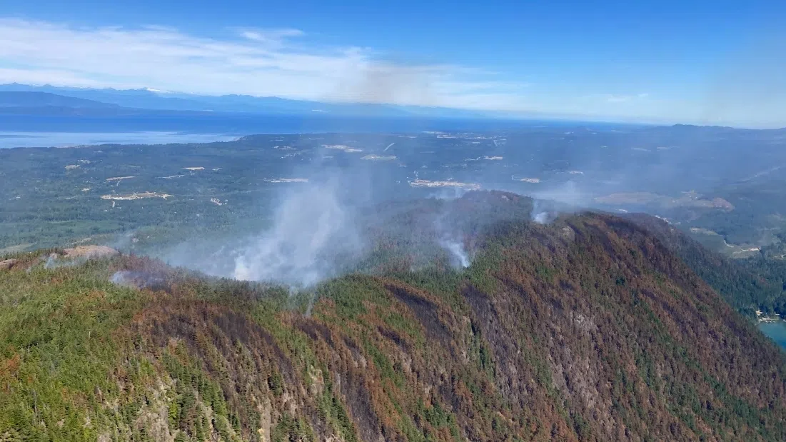 The Wesley Ridge wildfire is not considered as 'being held', with no growth seen since Sunday. (BC Wildfire Service)