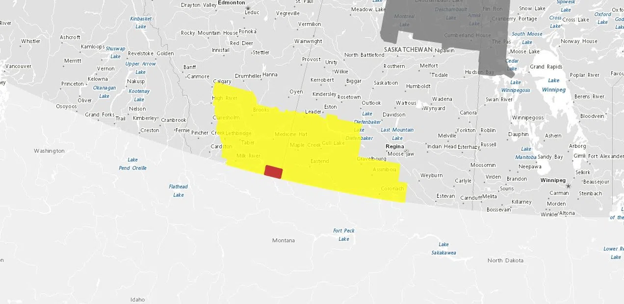 Severe thunderstorm watch issued for Medicine Hat, Brooks and southern