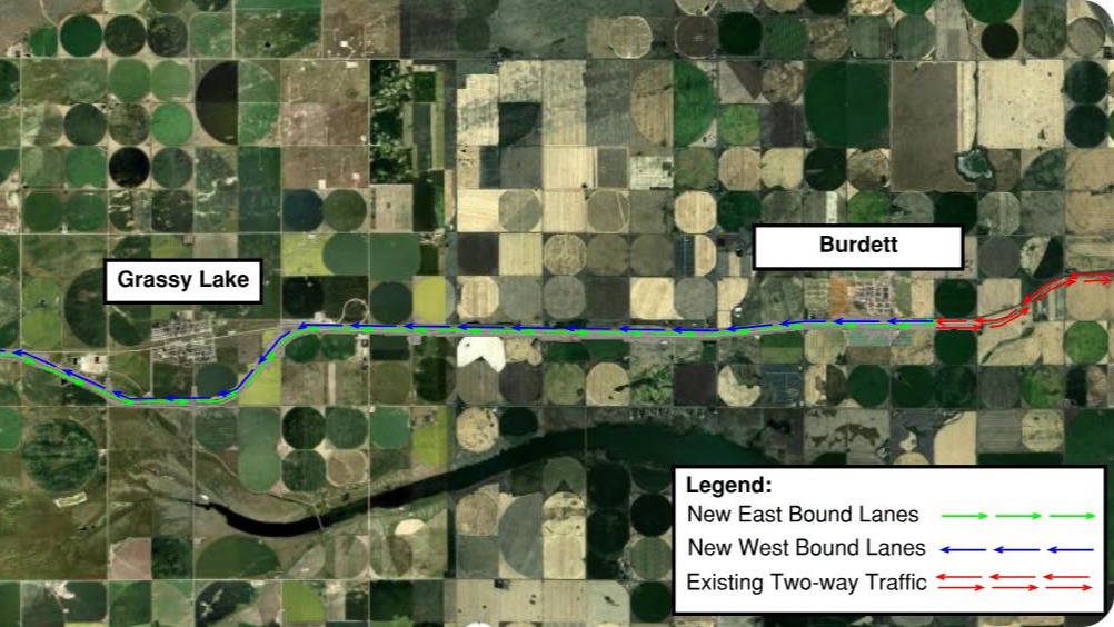 Final section of Highway 3 twinning project between Grassy Lake and Burdett opens Monday
