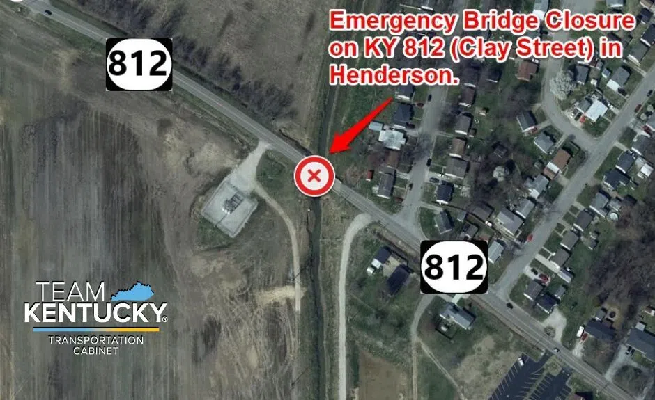 ALERT: Emergency Bridge Closure Issued on Kentucky 812 (Clay Street) in Henderson