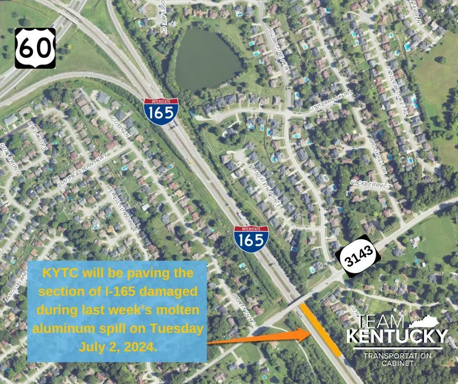 KYTC to Pave I-165 NB Lanes in Owensboro on Tuesday