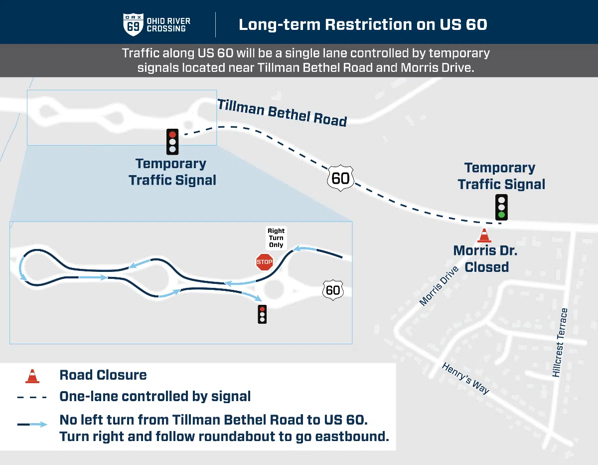 Long-Term Lane Restriction on US 60 to Begin Late This Week