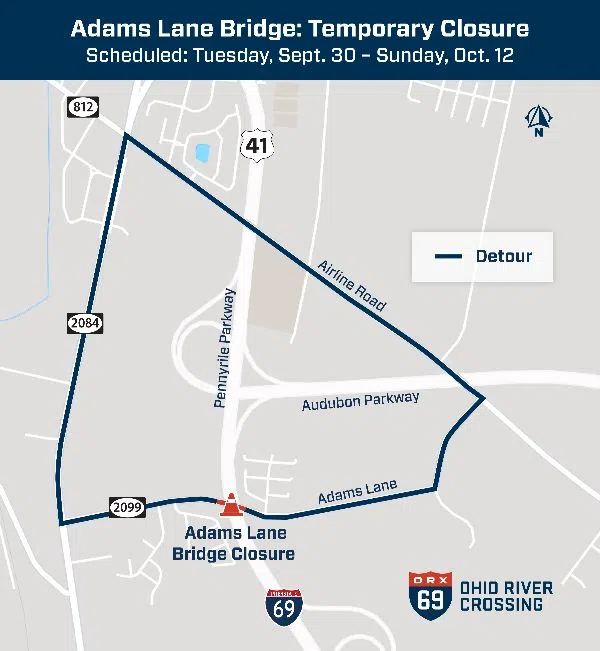 Short-Term Closure Planned for Adams Lane Bridge