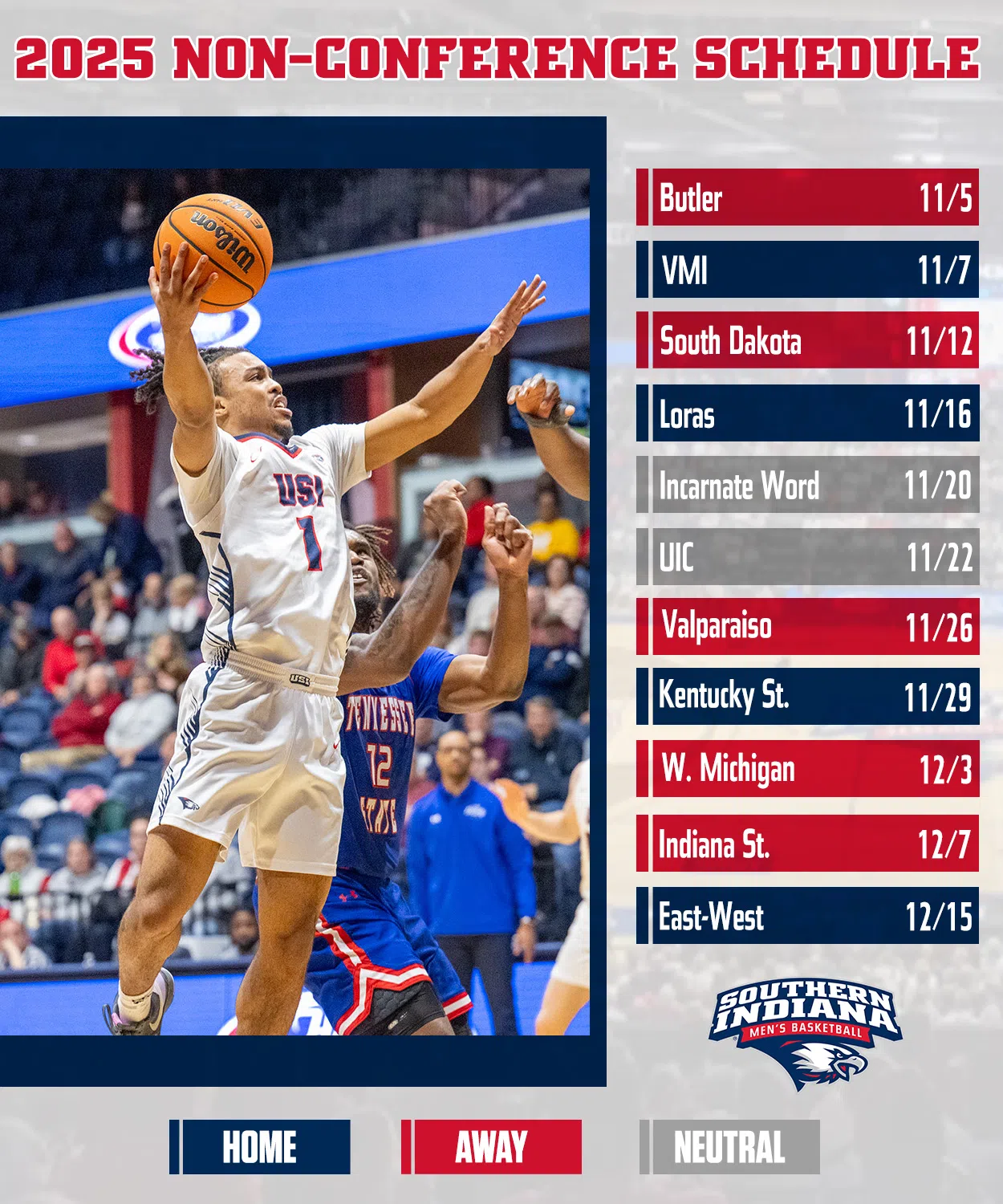 USI Men's Basketball Releases Their 2025 Non-Conference Schedule