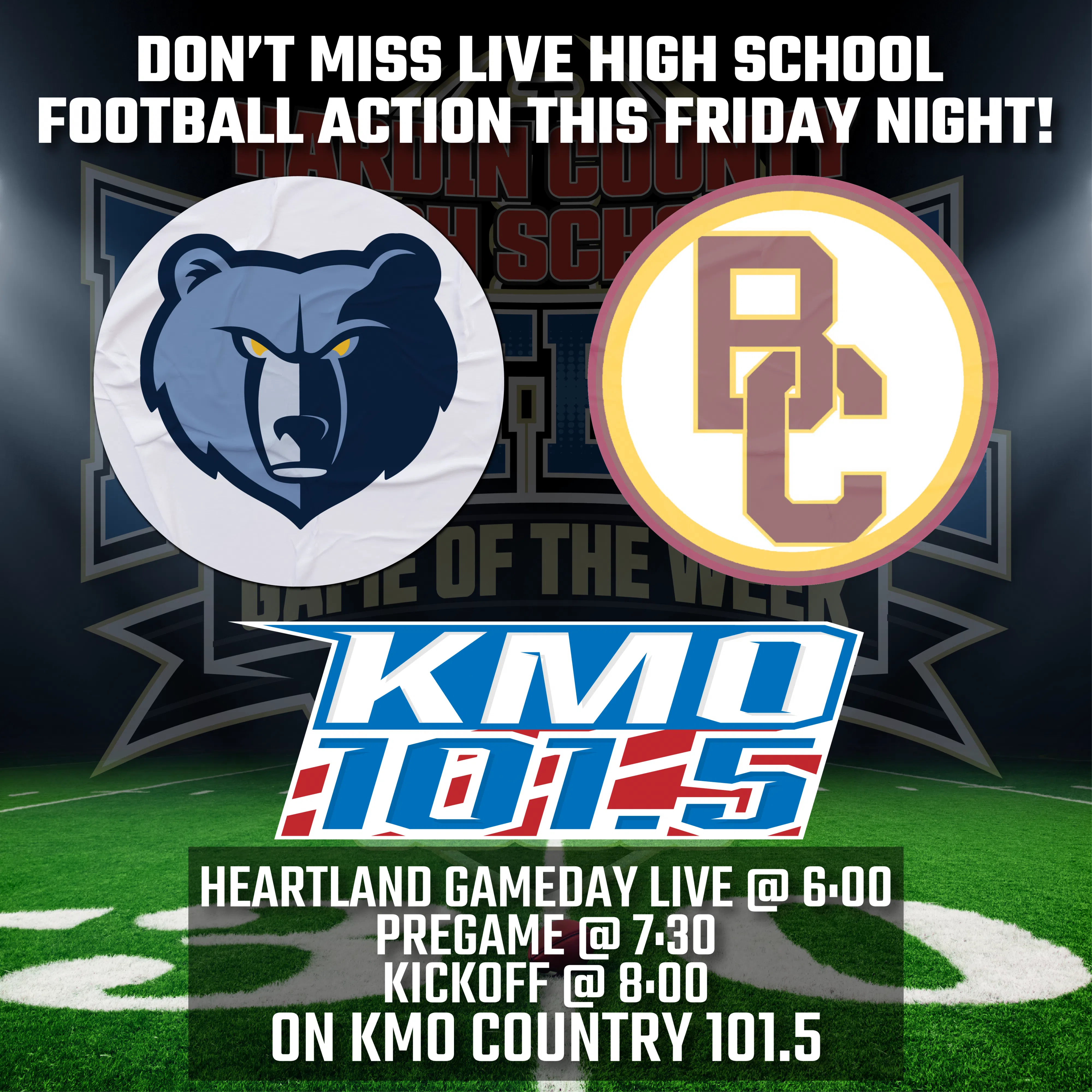 HS Football WK 10 - Central Hardin v. Barren County takes over KMO Country 101.5