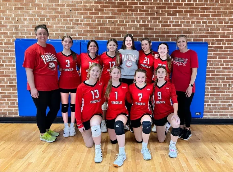 Vandalia 8th grade Volleyball team placed 4th in the Edwardsville Tournament on Saturday