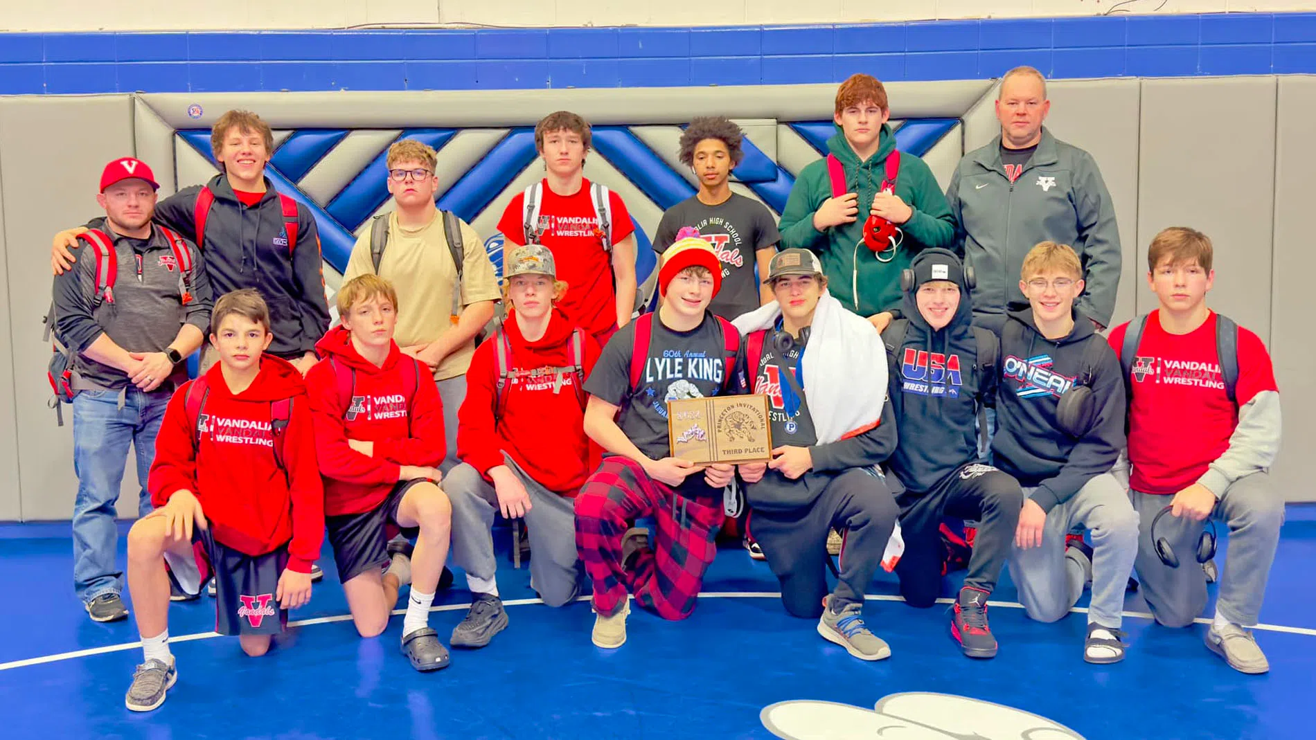 Vandals Wrestlers finish 3rd at Princeton Tournament—Dillon Hinton takes 1st at 138