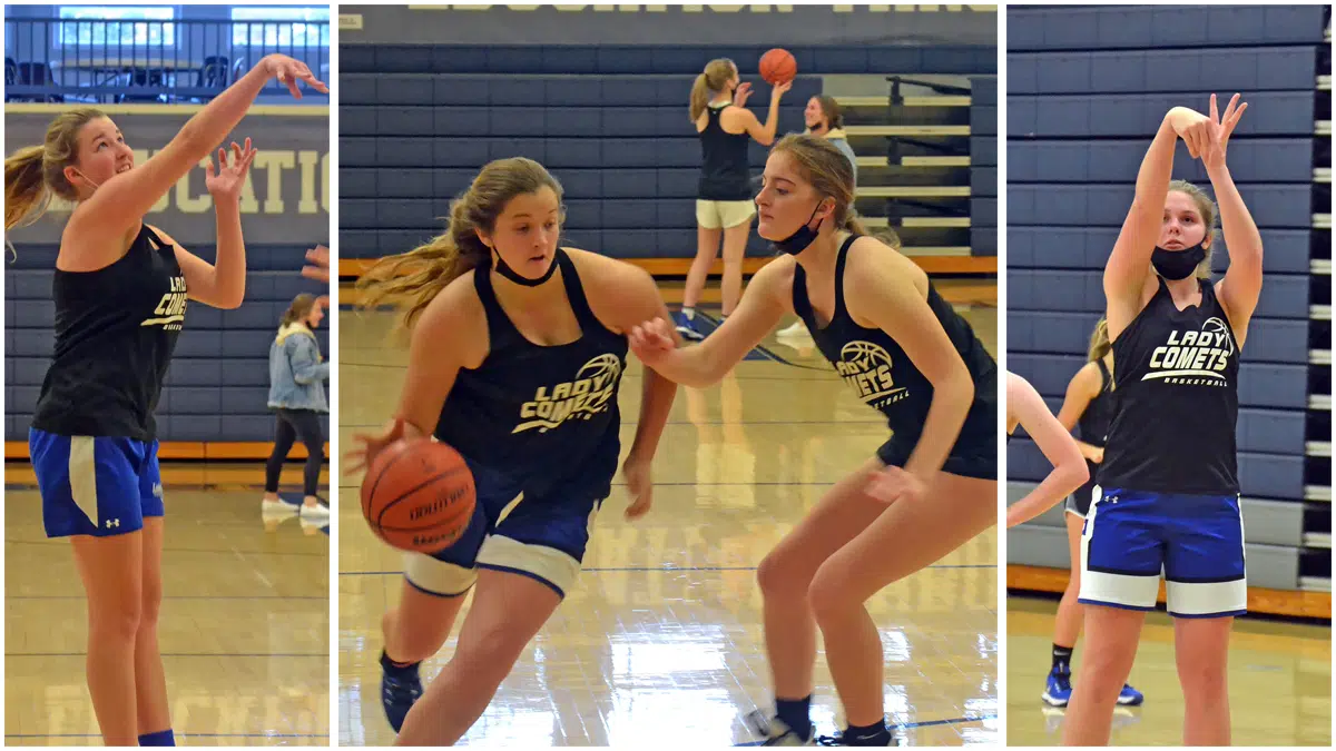 Girls High School Basketball Practice is underway