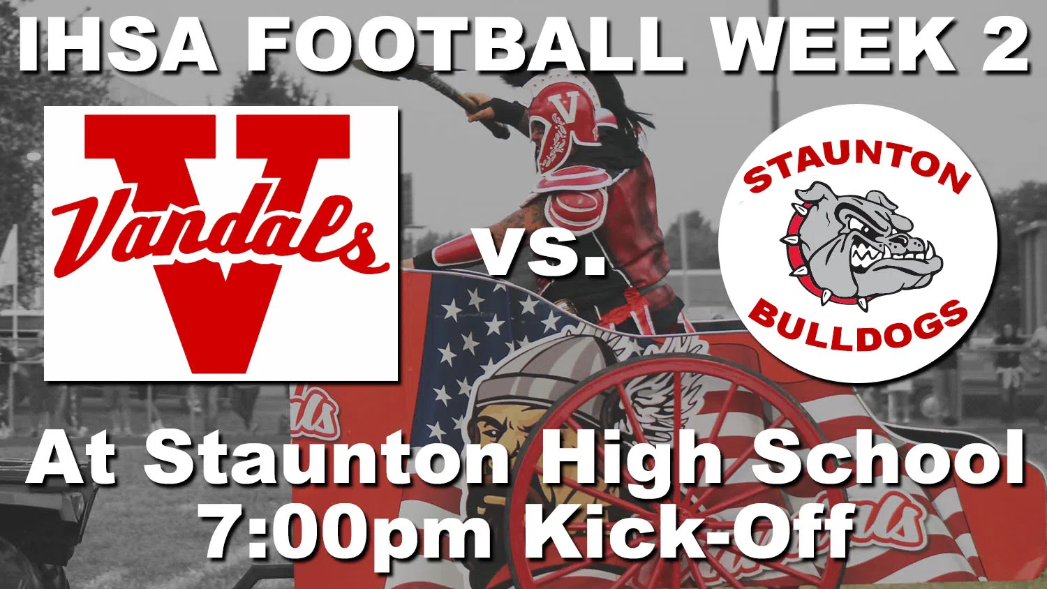 Vandals football at Staunton tonight—Game on WKRV